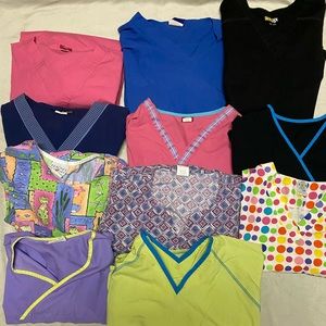 Scrub Tops Bundle of 11 Sizes XL